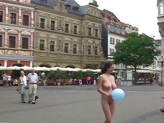 Big Tits Anja Outdoor Public Naked