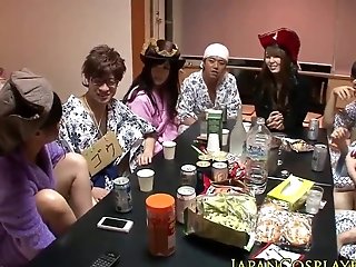 Japanese Costume Play Honeys Squirt In Orgy