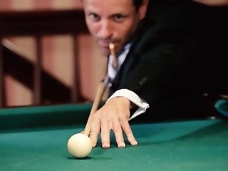 Lucky Boy Fucks A Stunning Crimson Beauty Kattie Gold At The Pool Table.